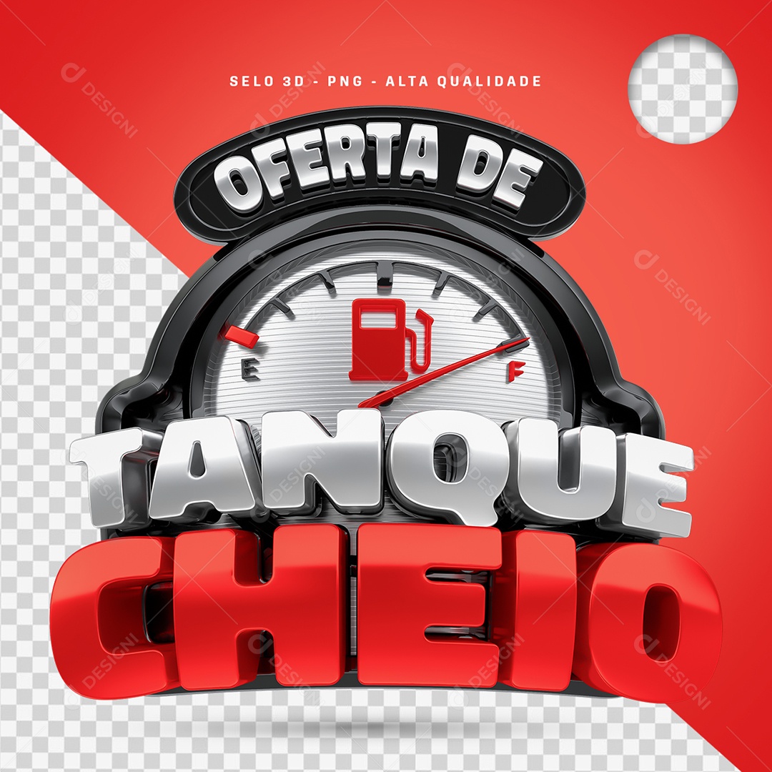 Oferta de Tanque Cheio Selo 3D para Composição PSD
