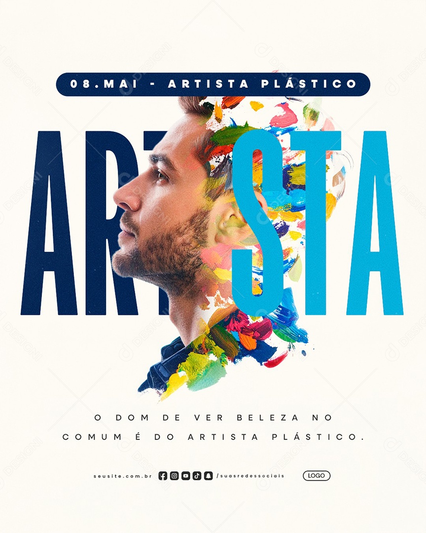 Dia do Artista Plástico 08 de Maio Social Media PSD Editável