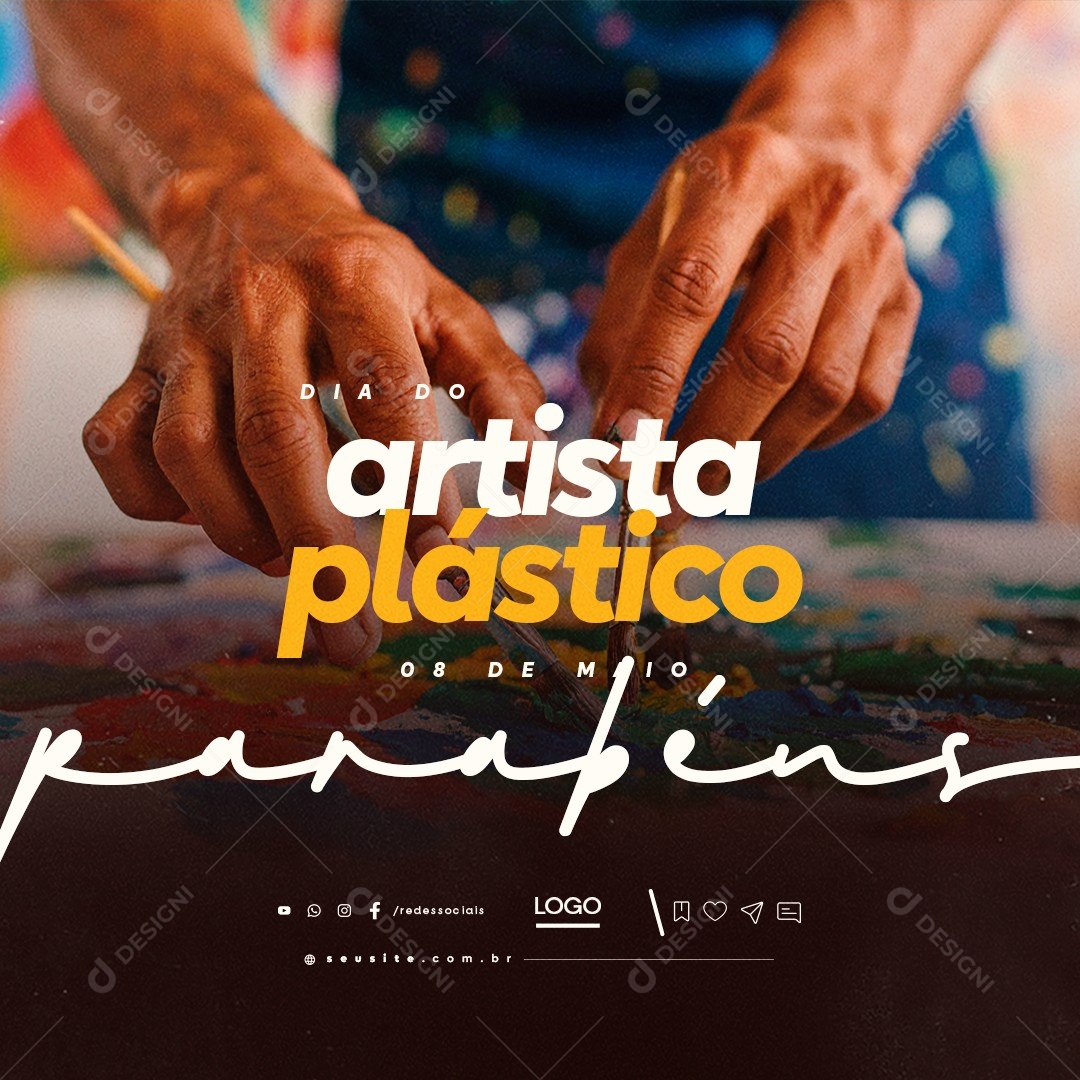 Dia do Artista Plástico 08 de Maio Social Media PSD Editável