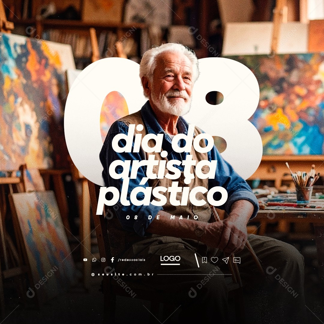 Dia do Artista Plástico 08 de Maio Social Media PSD Editável