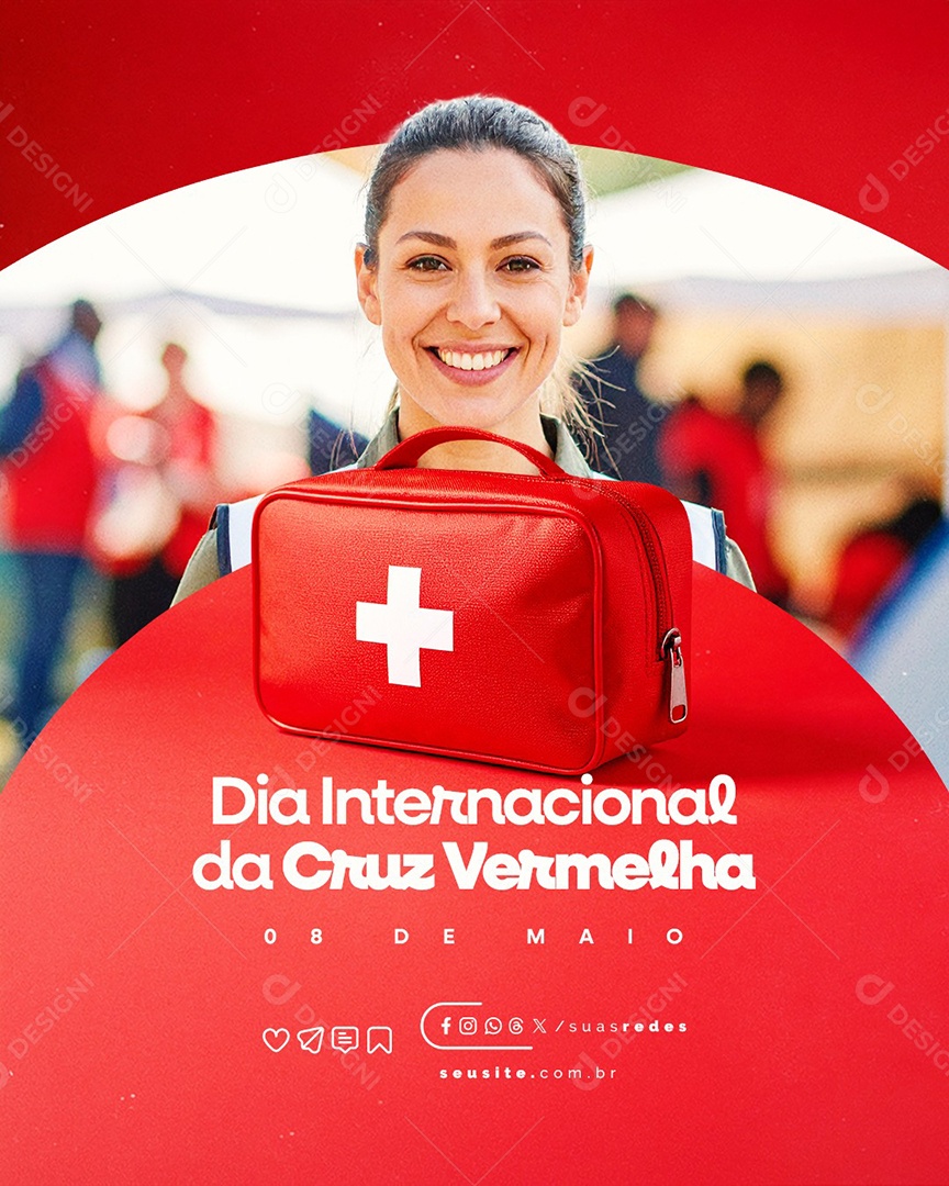 Dia Internacional da Cruz Vermelha 08 de Maio Social Media PSD Editável