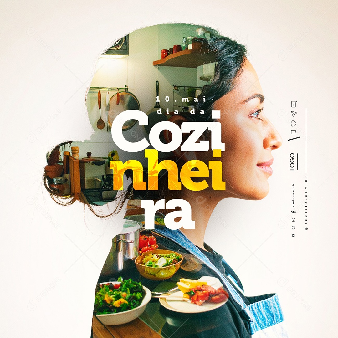 Dia da Conzinheira 10 de Maio Social Media PSD Editável