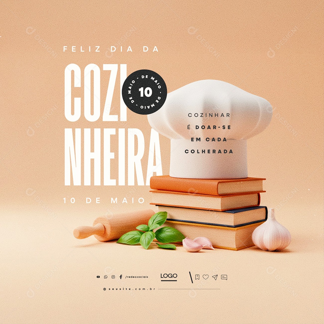 Feliz Dia da Conzinheira 10 de Maio Social Media PSD Editável