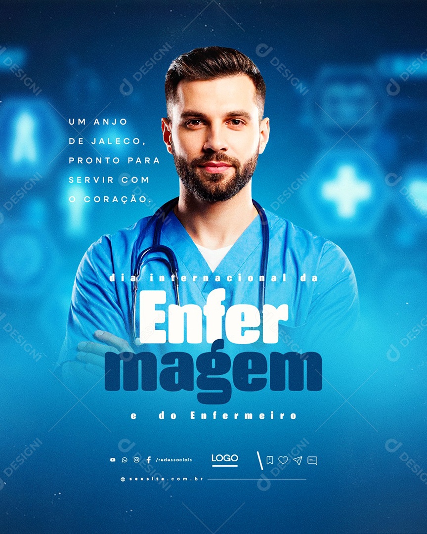 Dia Internacional da Enfermagem 12 de Maio Social Media PSD Editável