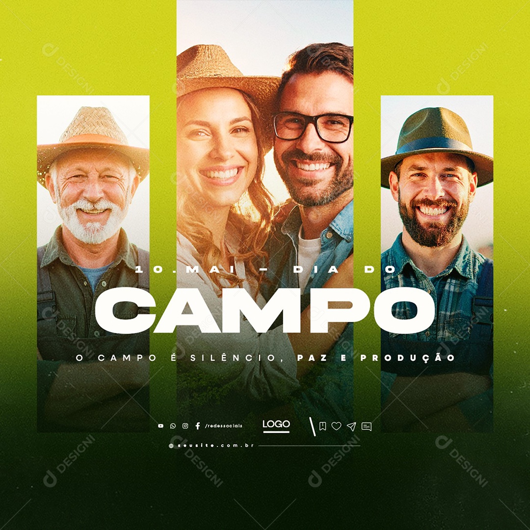 Dia do Campo 10 de Maio Social Media PSD Editável