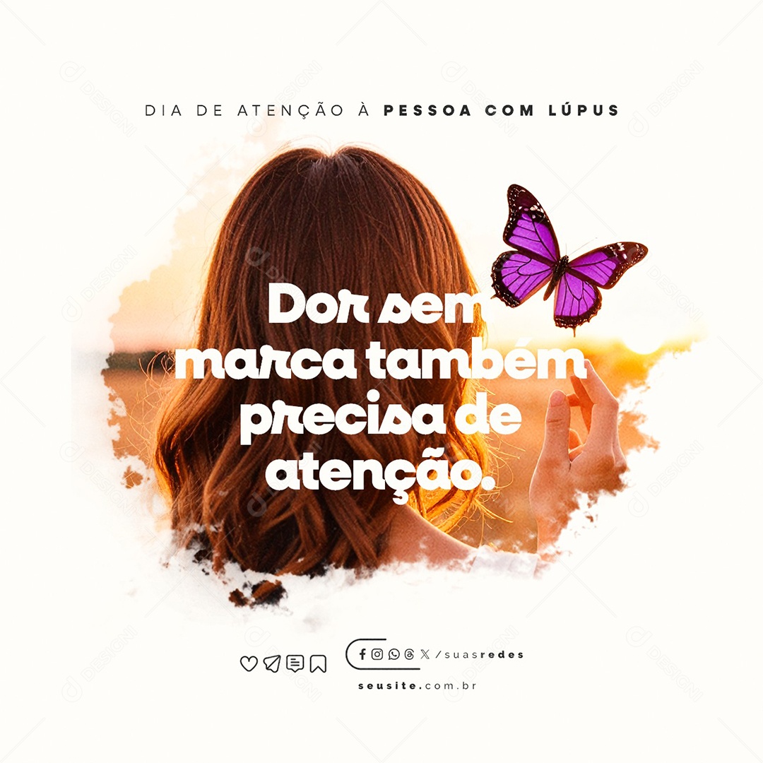 Dia de Atenção à Pessoa com Lúpus 10 de Maio Social Media PSD Editável