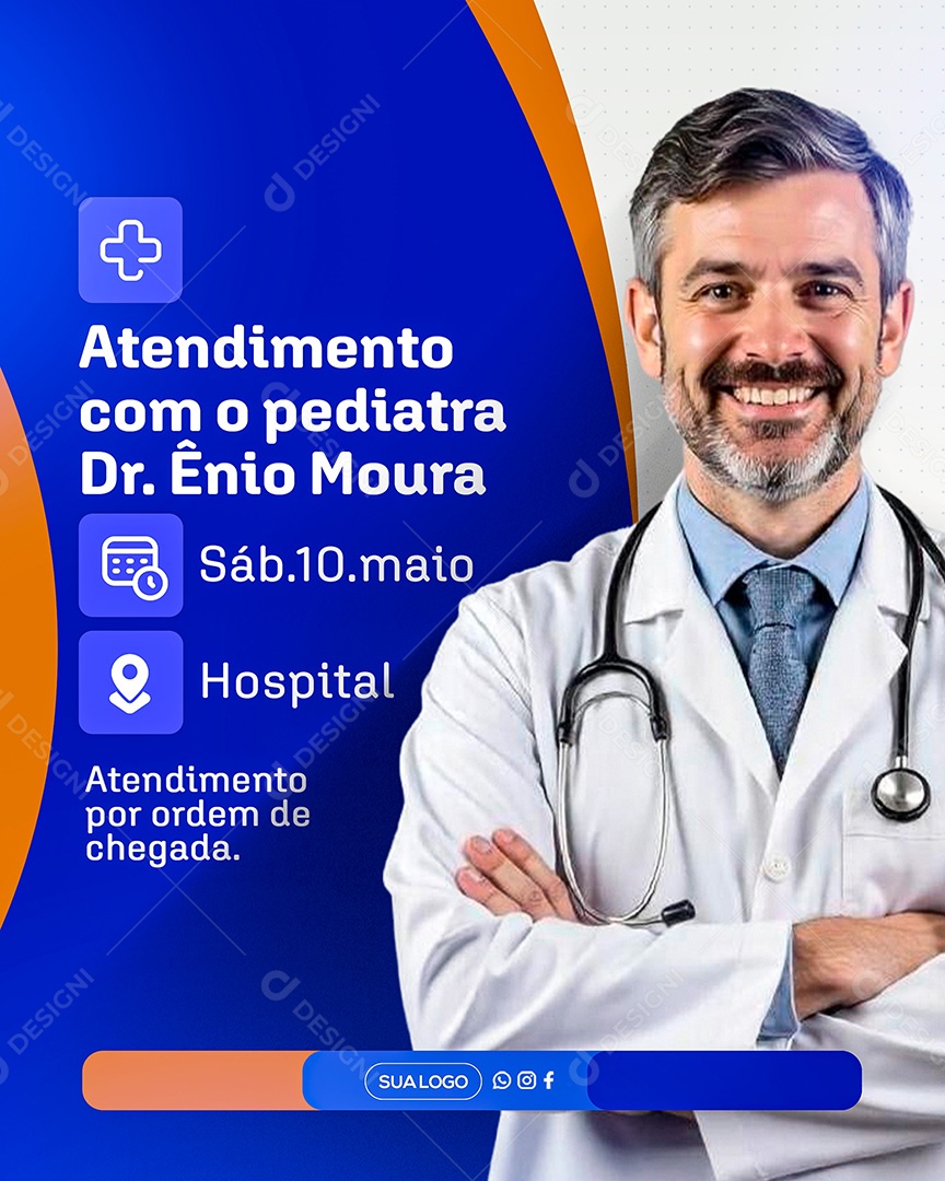 Atendimento Médico com Dr Ênio Moura Sociais Media PSD Editável