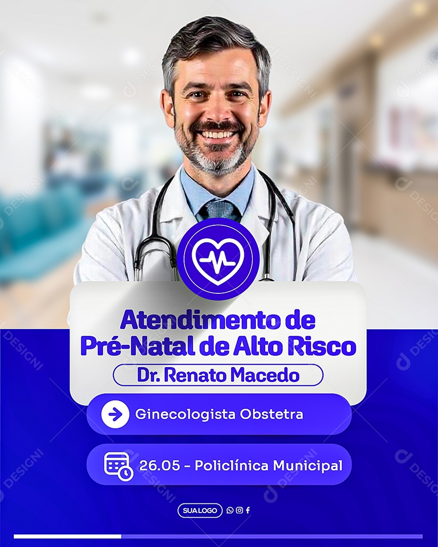 Atendimento Médico com Dr Renato Macedo Sociais Media PSD Editável