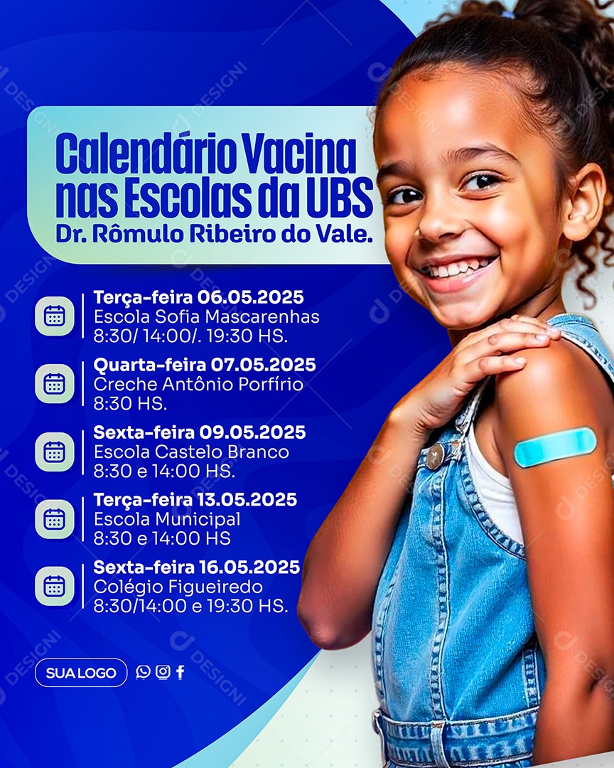 Campanha de Vacinação Social Media PSD Editável