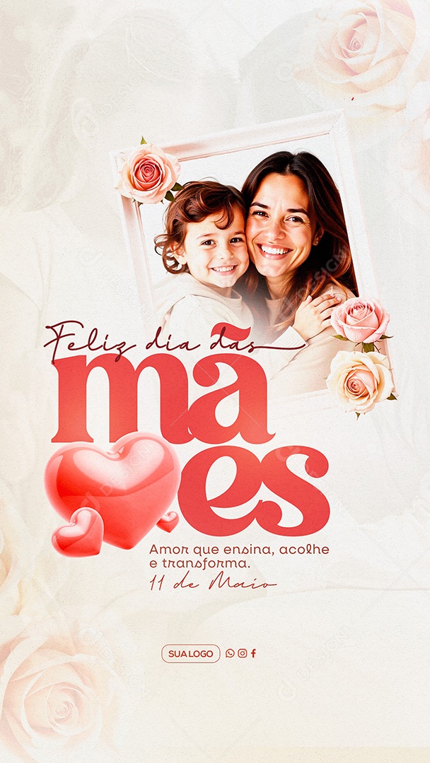 Story Feliz Dia das Mães 11 de Maio Social Media PSD Editável