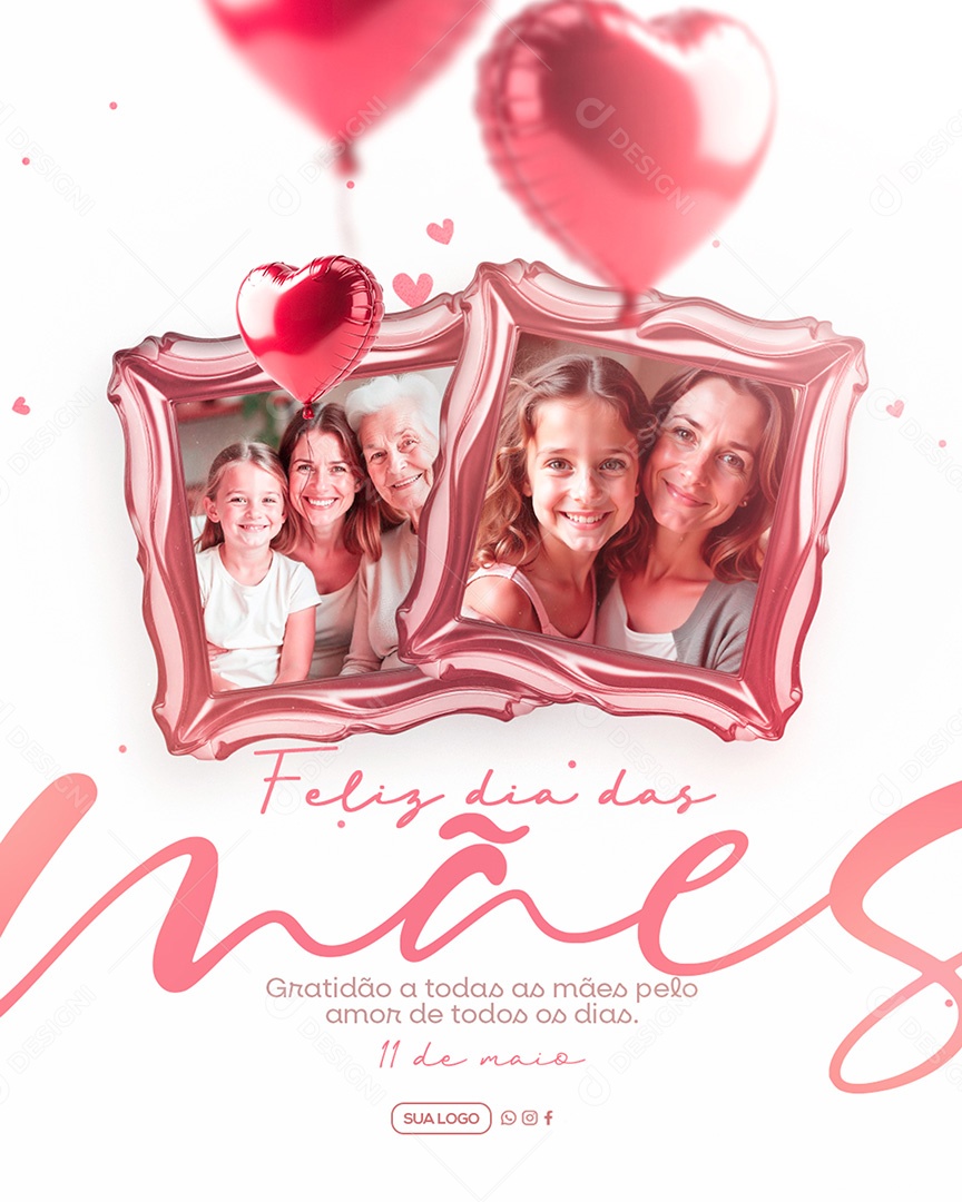 Feliz Dia das Mães 11 de Maio Social Media PSD Editável
