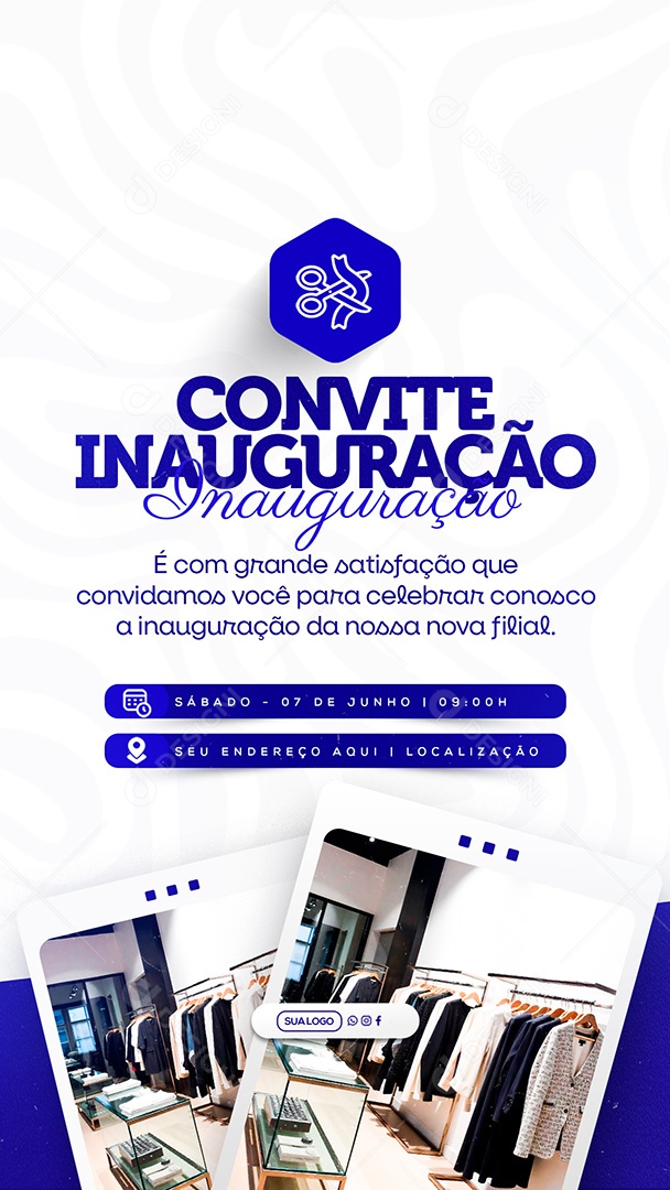 Story Convite de Inauguração Social Media PSD Editável