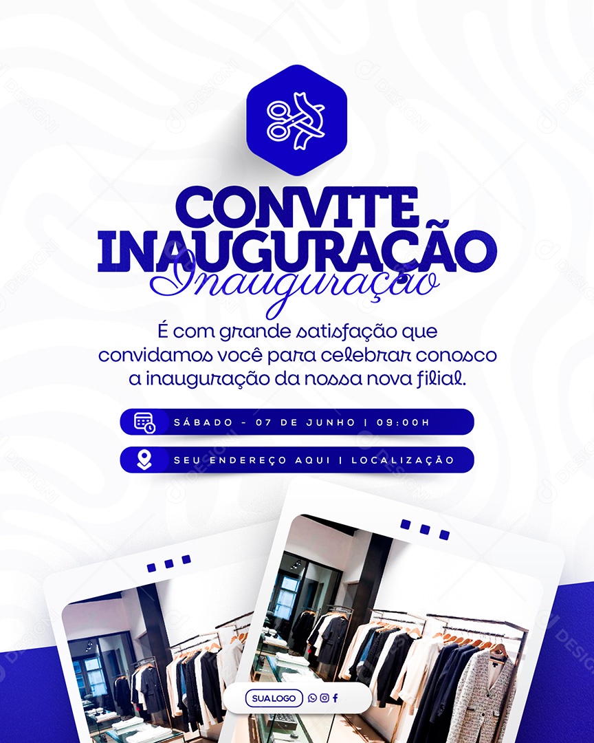 Convite de Inauguração Social Media PSD Editável