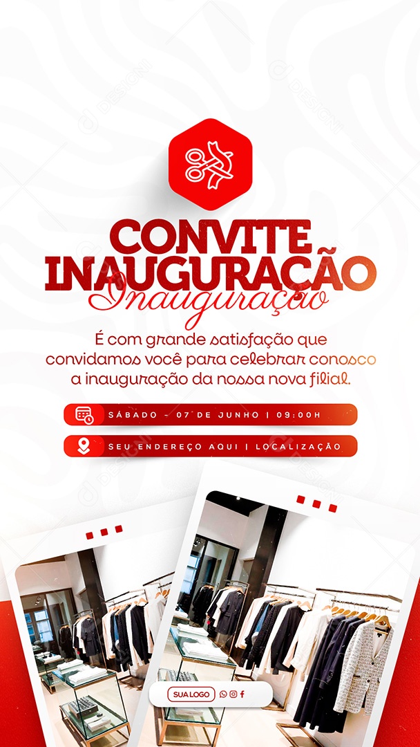 Story Convite de Inauguração Social Media PSD Editável