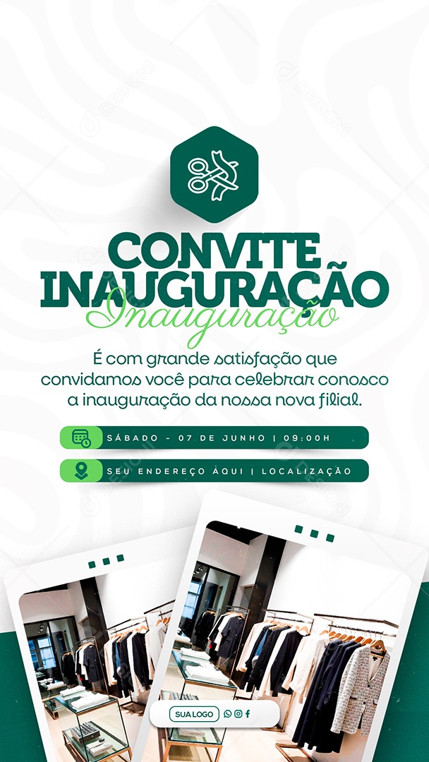 Story Convite de Inauguração Social Media PSD Editável