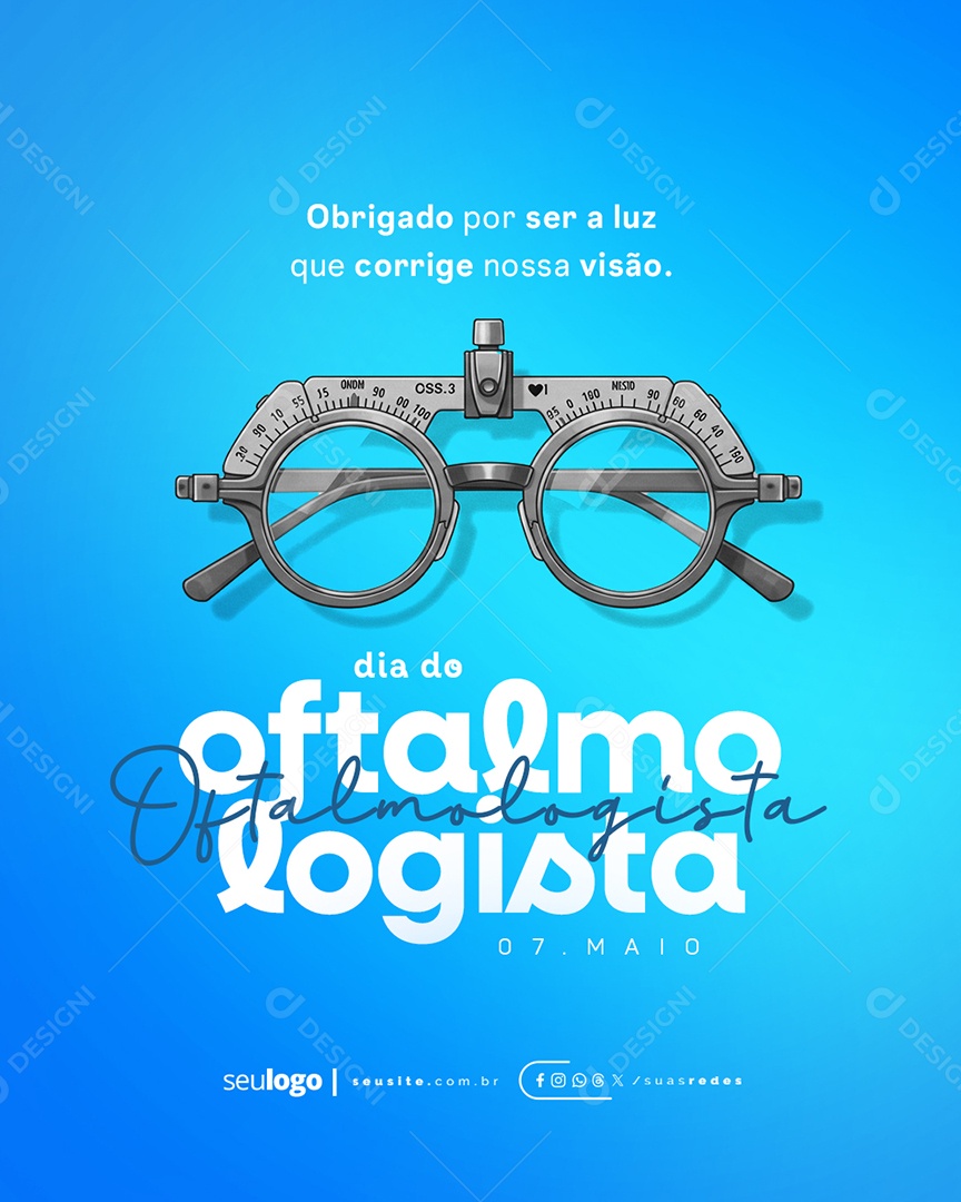 Dia do Oftalmologista 07 de Maio Social Media PSD Editável
