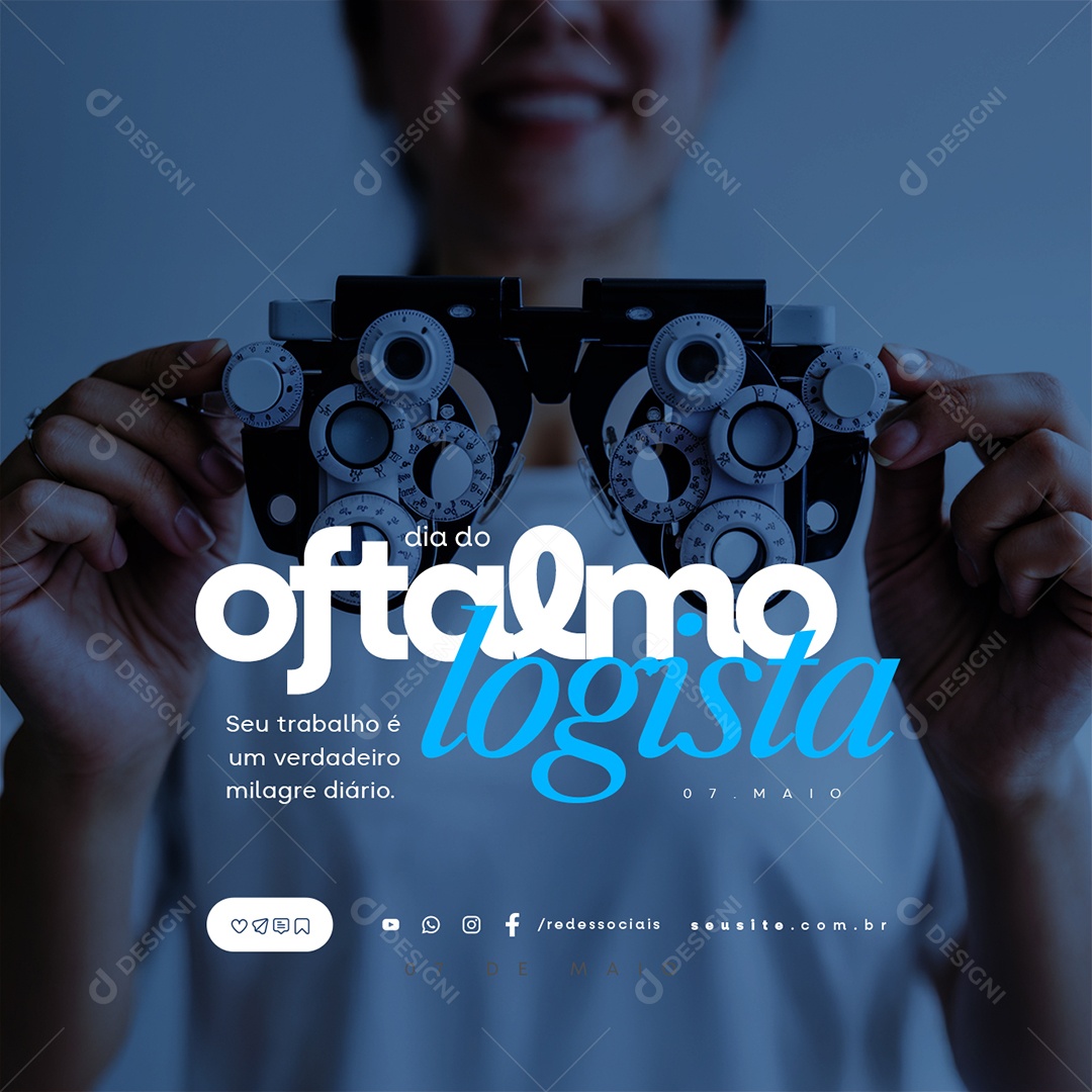 Dia do Oftalmologista 07 de Maio Social Media PSD Editável