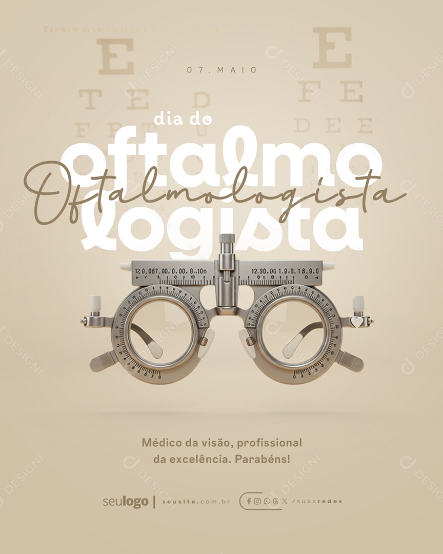 Dia do Oftalmologista 07 de Maio Social Media PSD Editável