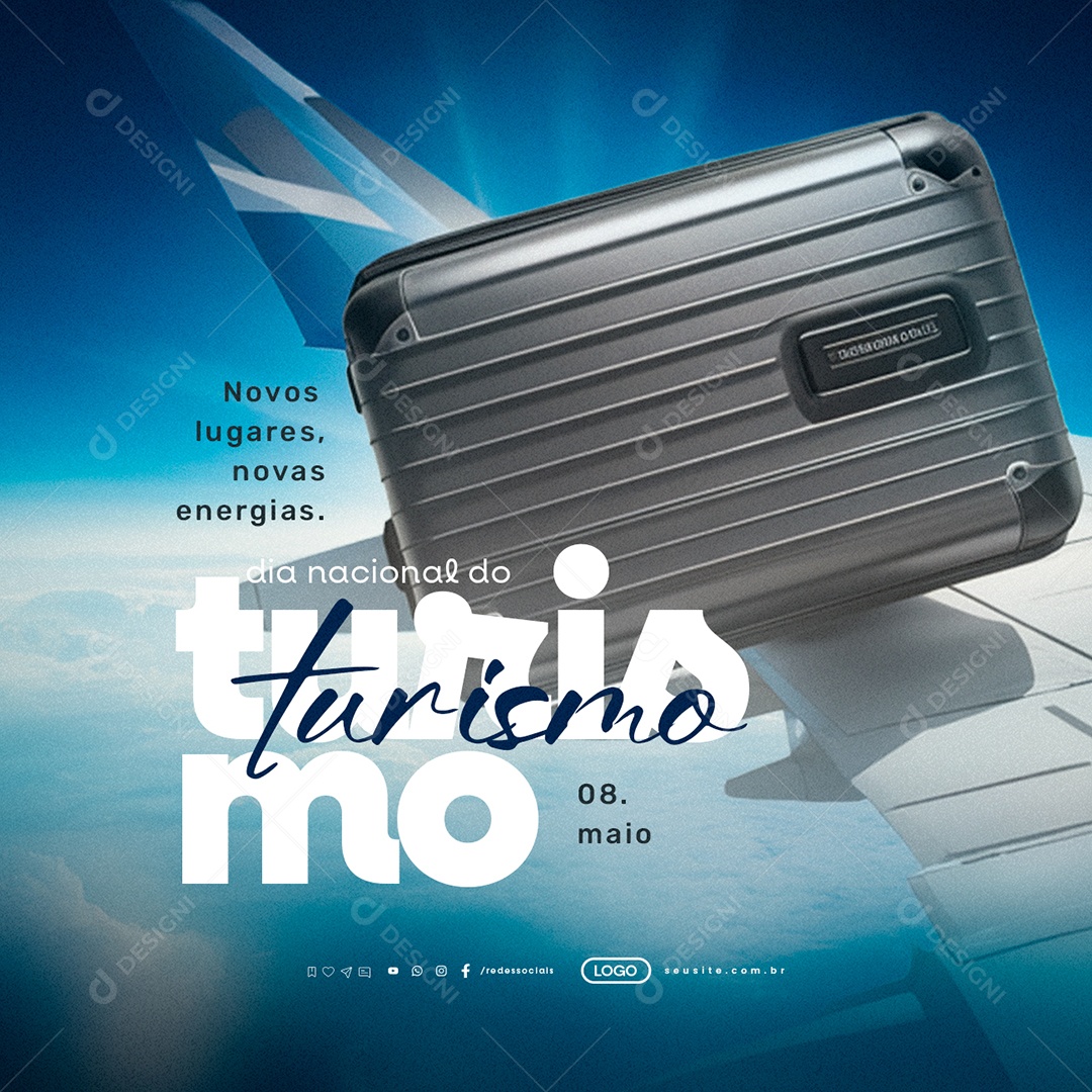 Dia Nacional do Turismo 08 de Maio Social Media PSD Editável