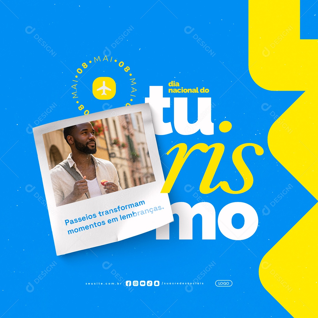 Dia Nacional do Turismo 08 de Maio Social Media PSD Editável