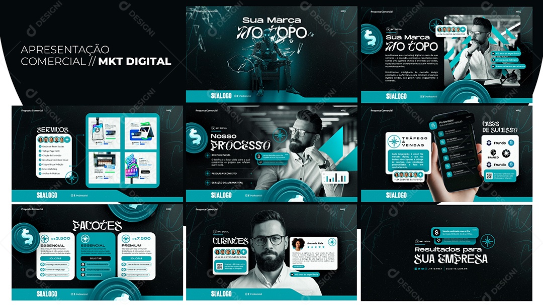 Apresentação Comercial Marketing Digital PSD Editável