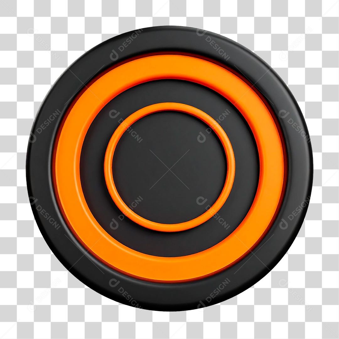 Ícone Botão Preto PNG Transparente