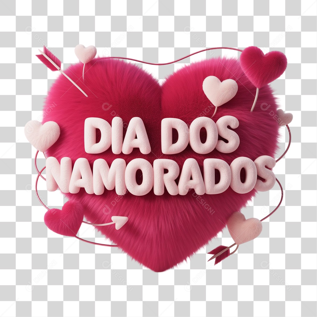 Selo 3D Dia dos Namorados PNG Transparente