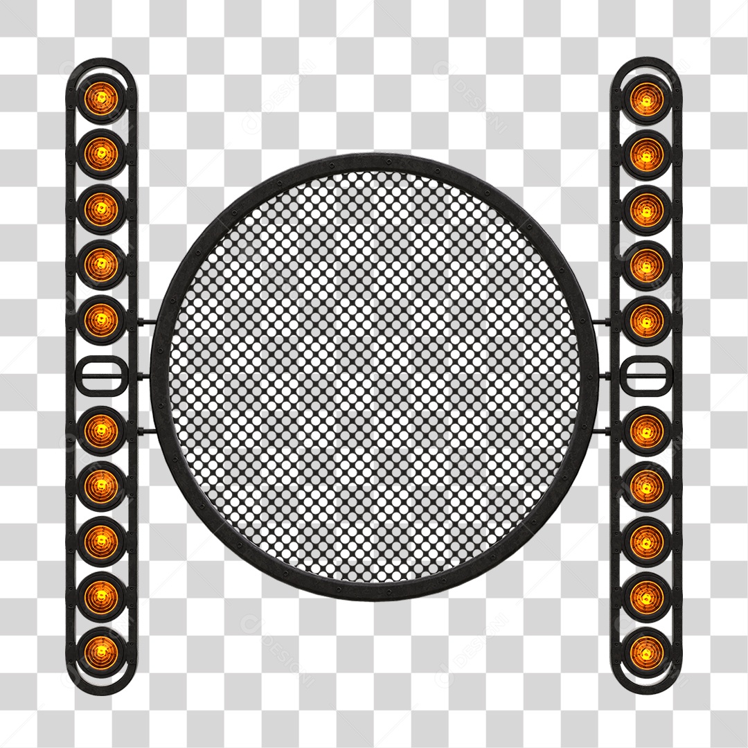 Painel Redondo de Metal com Led PNG Transparente