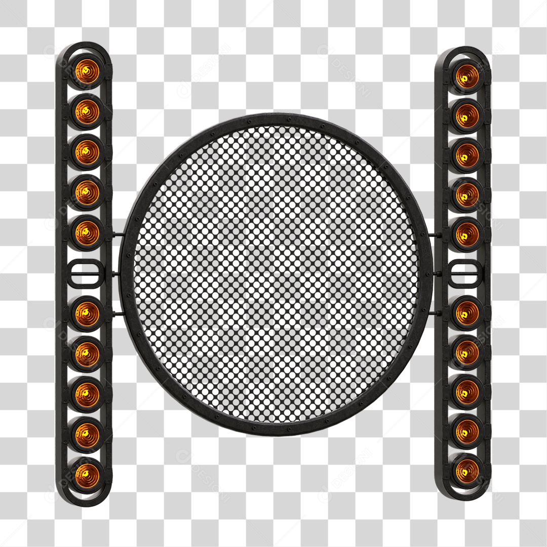 Painel Redondo de Metal com Led PNG Transparente