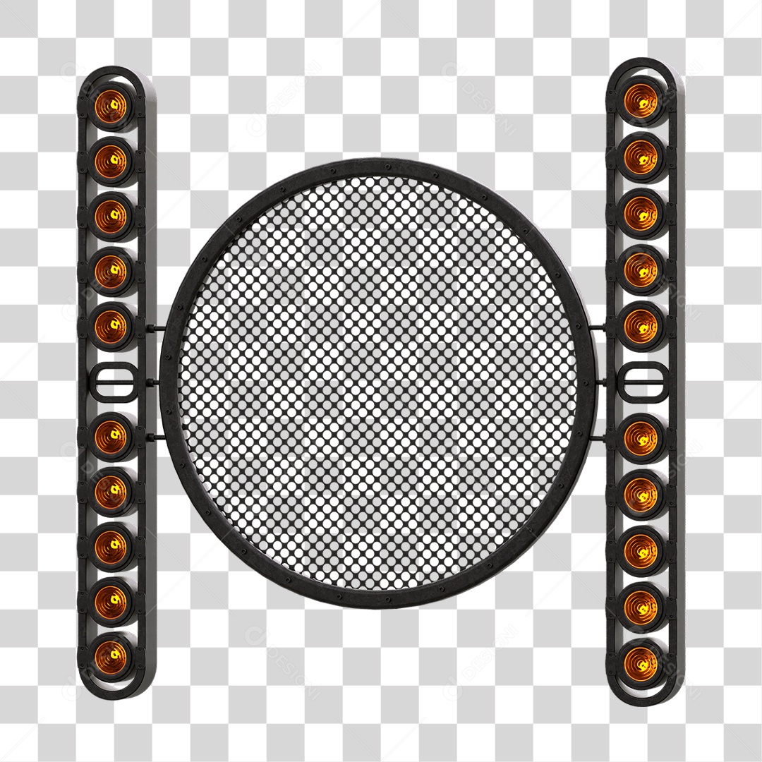 Painel Redondo de Metal com Led PNG Transparente