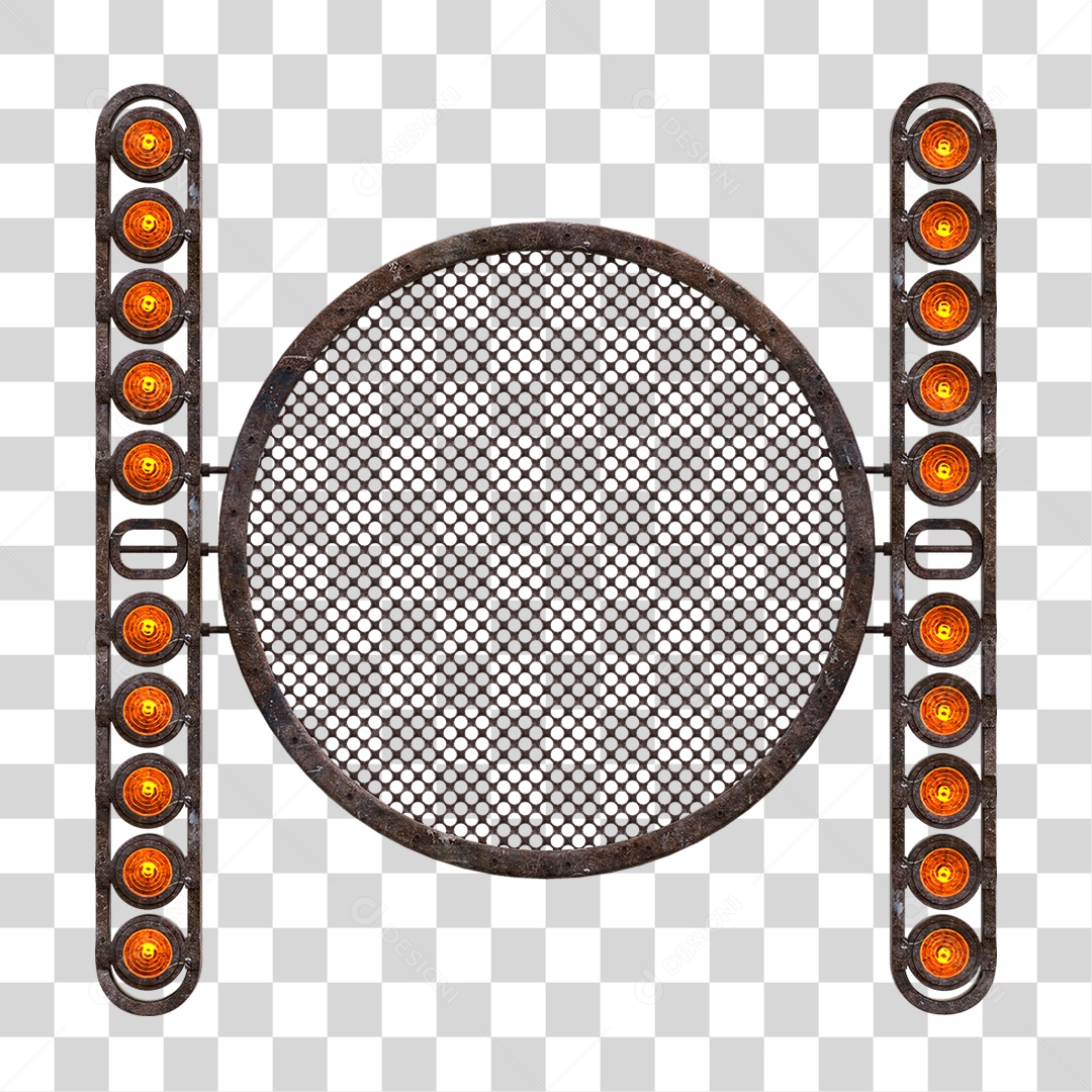 Painel Redondo de Metal com Led PNG Transparente