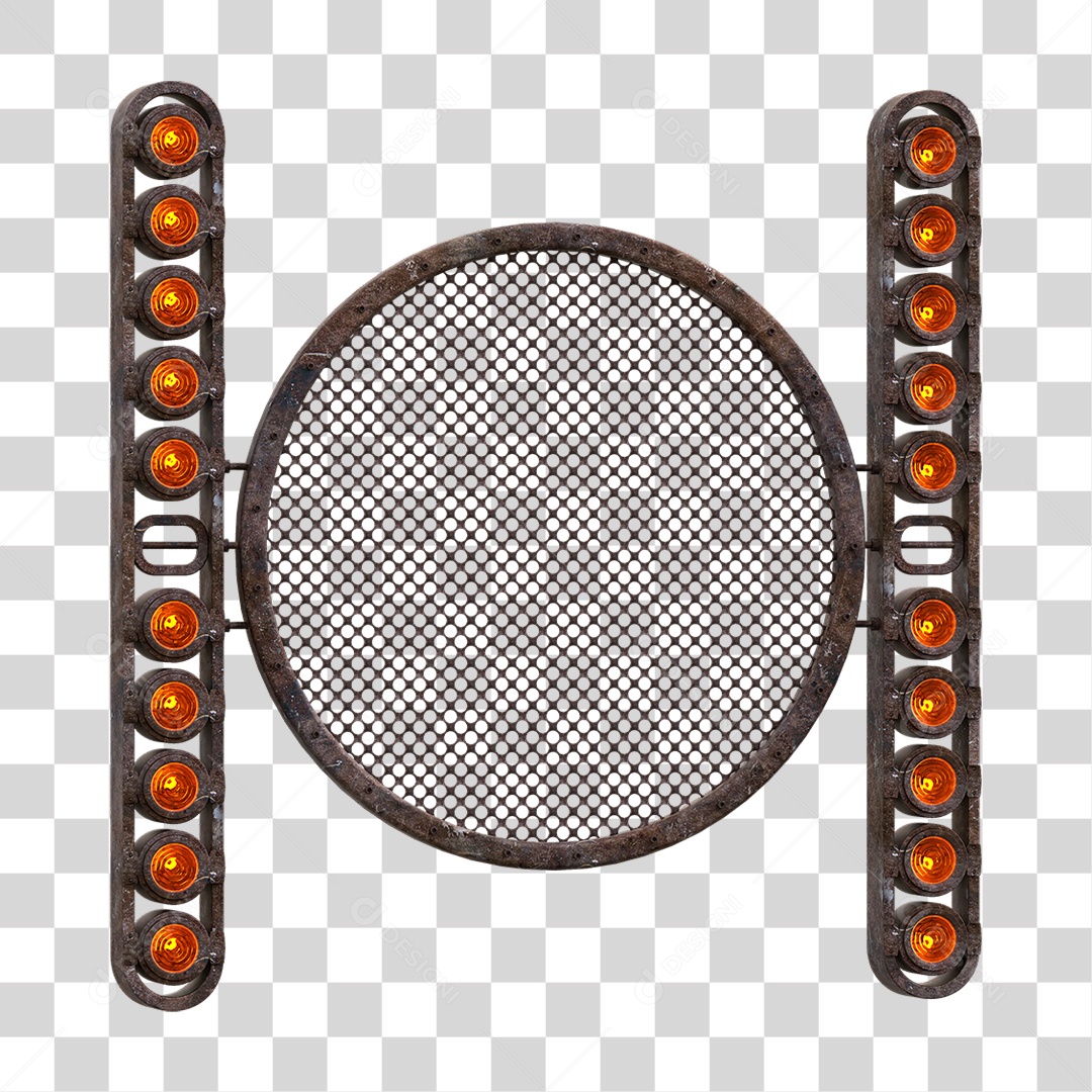 Painel Redondo de Metal com Led PNG Transparente