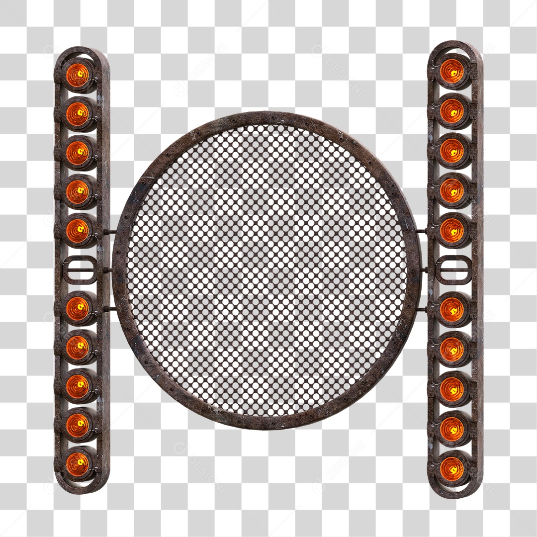 Painel Redondo de Metal com Led PNG Transparente