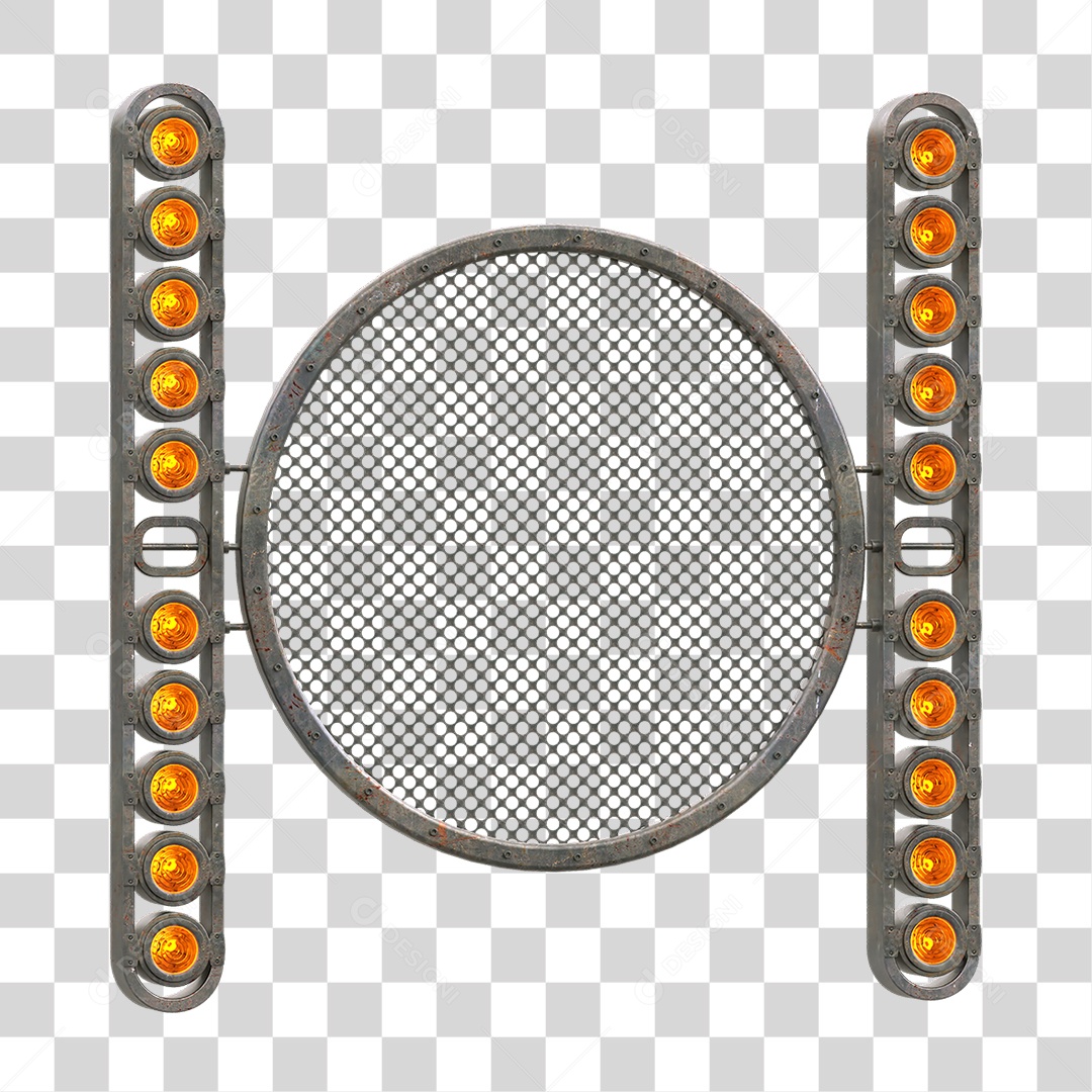 Painel Redondo de Metal com Led PNG Transparente