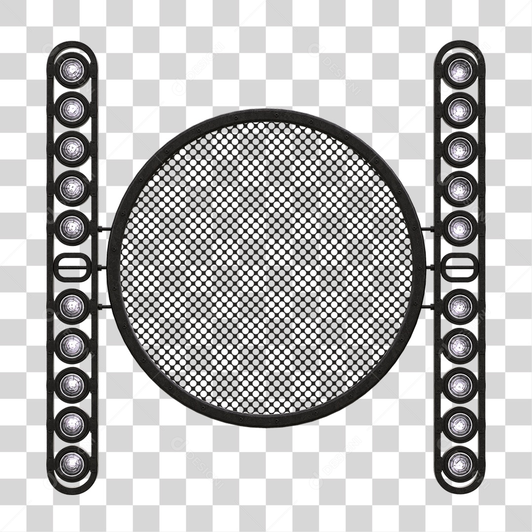 Painel Redondo de Metal com Led PNG Transparente