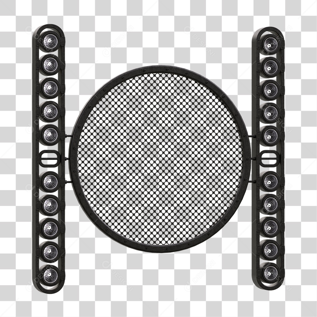 Painel Redondo de Metal com Led PNG Transparente