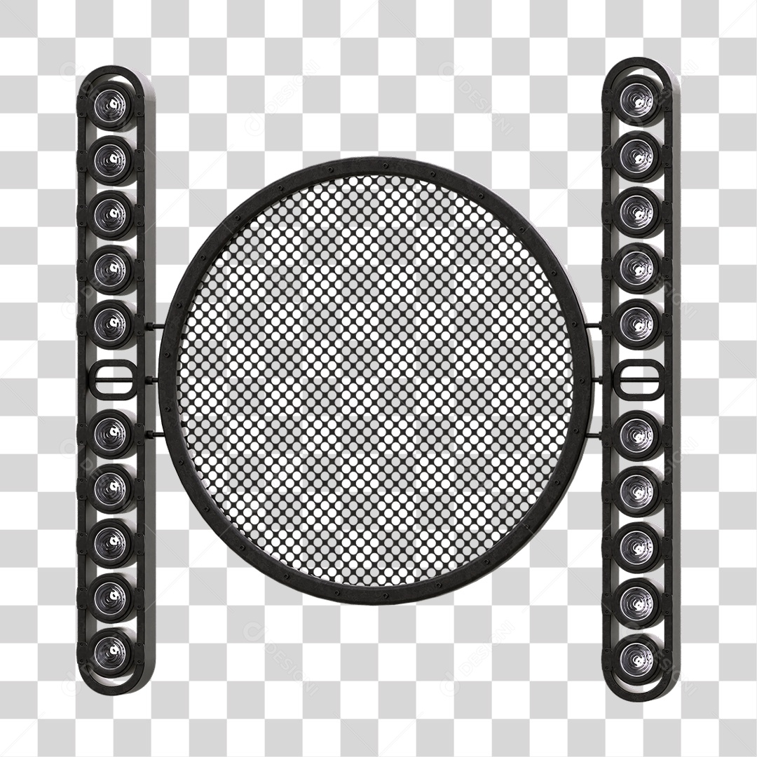 Painel Redondo de Metal com Led PNG Transparente