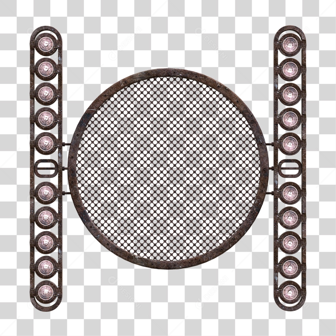 Painel Redondo de Metal com Led PNG Transparente