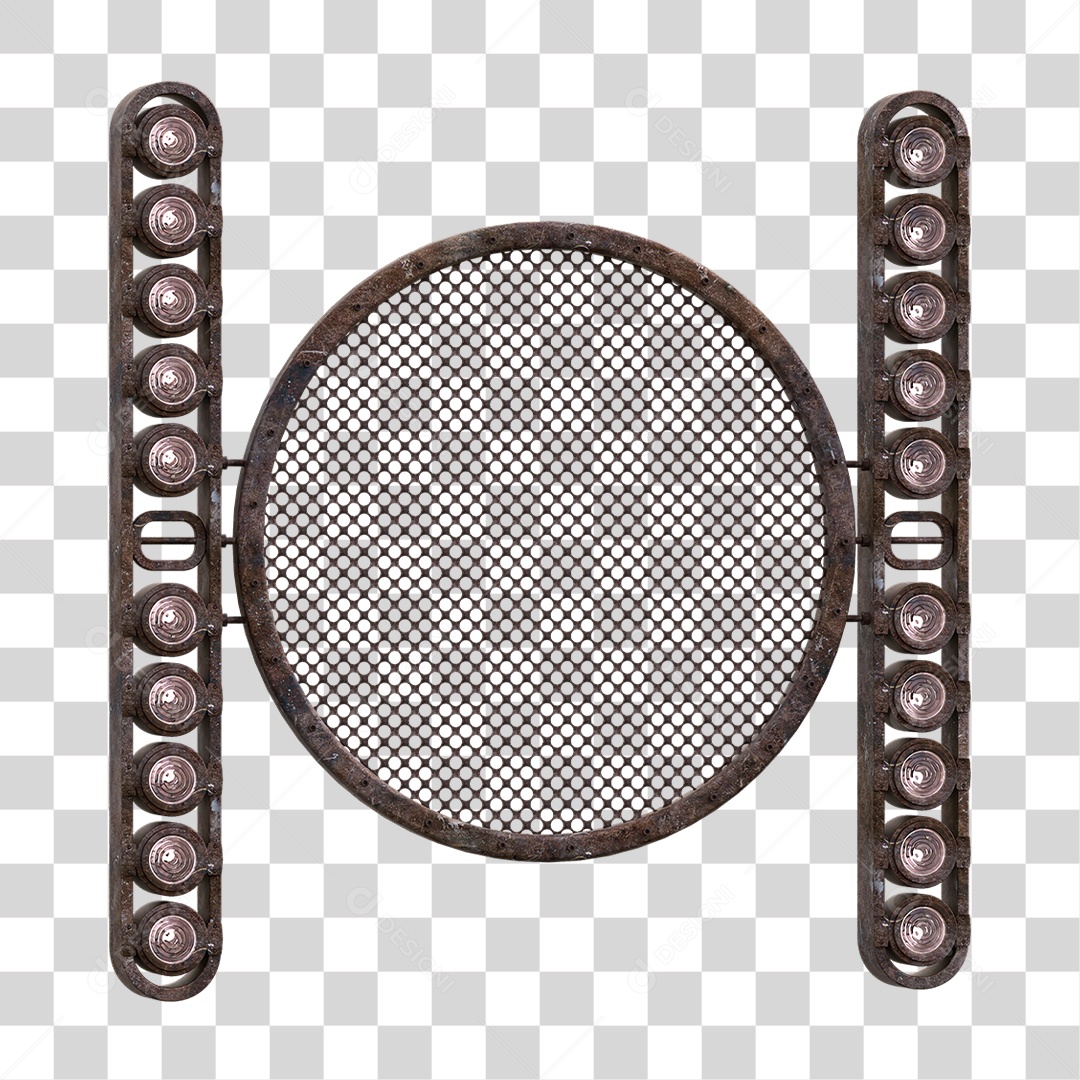 Painel Redondo de Metal com Led PNG Transparente