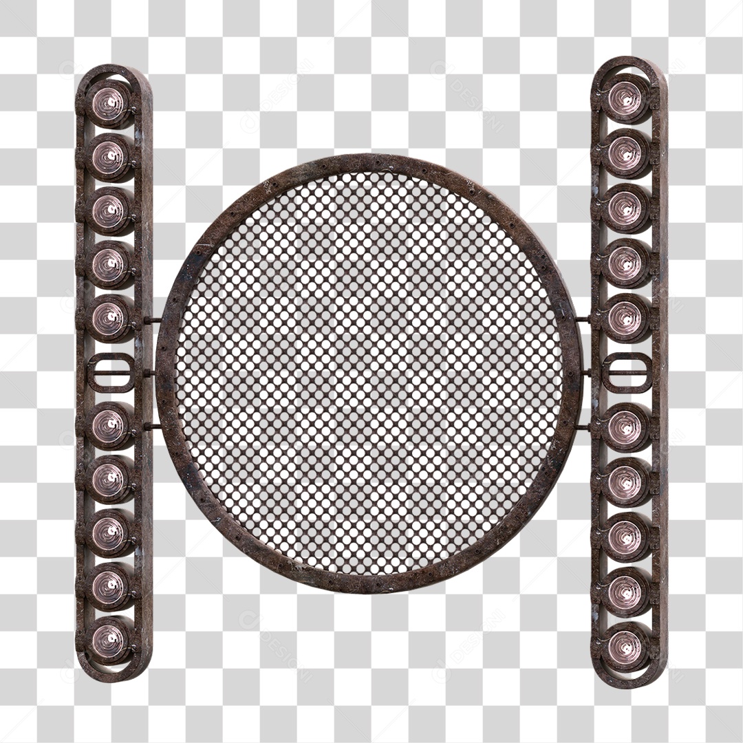 Painel Redondo de Metal com Led PNG Transparente