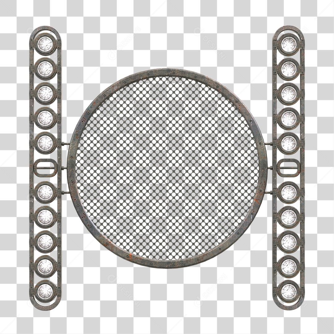 Painel Redondo de Metal com Led PNG Transparente