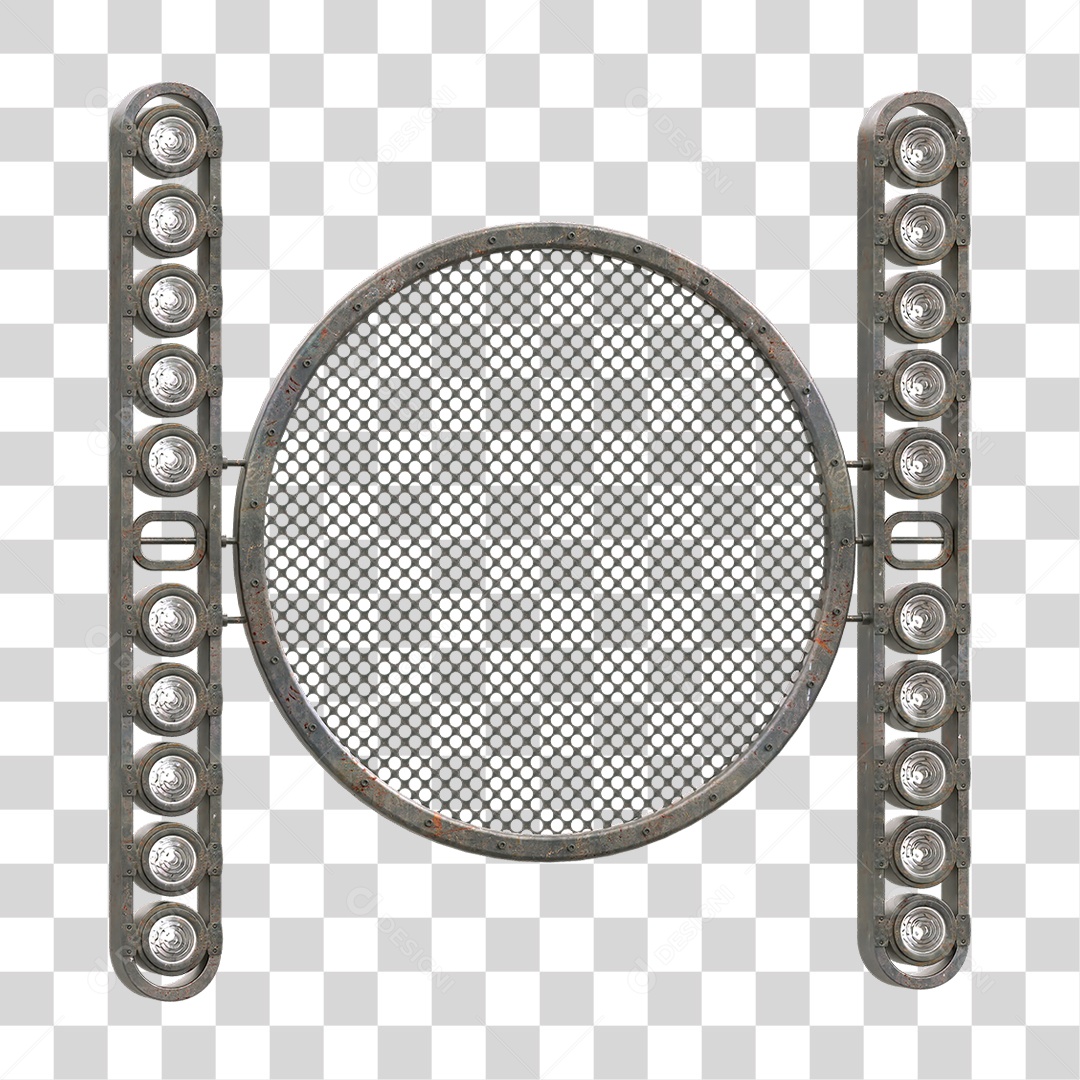 Painel Redondo de Metal com Led PNG Transparente