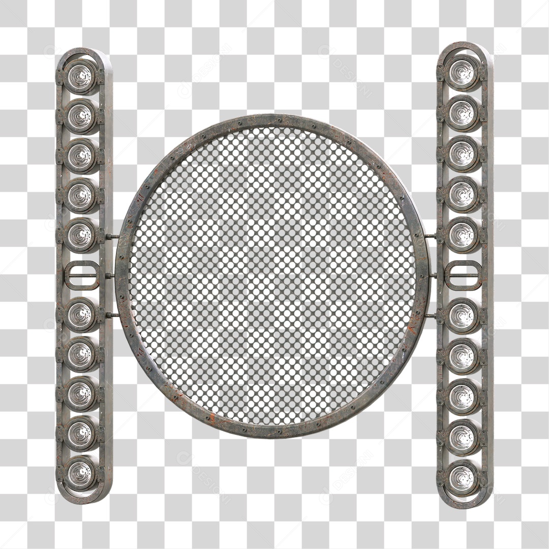 Painel Redondo de Metal com Led PNG Transparente
