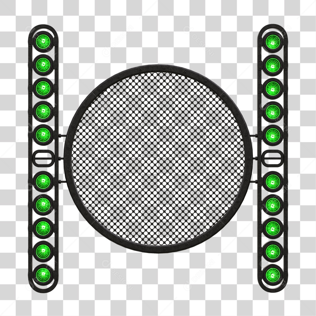 Painel Redondo de Metal com Led PNG Transparente