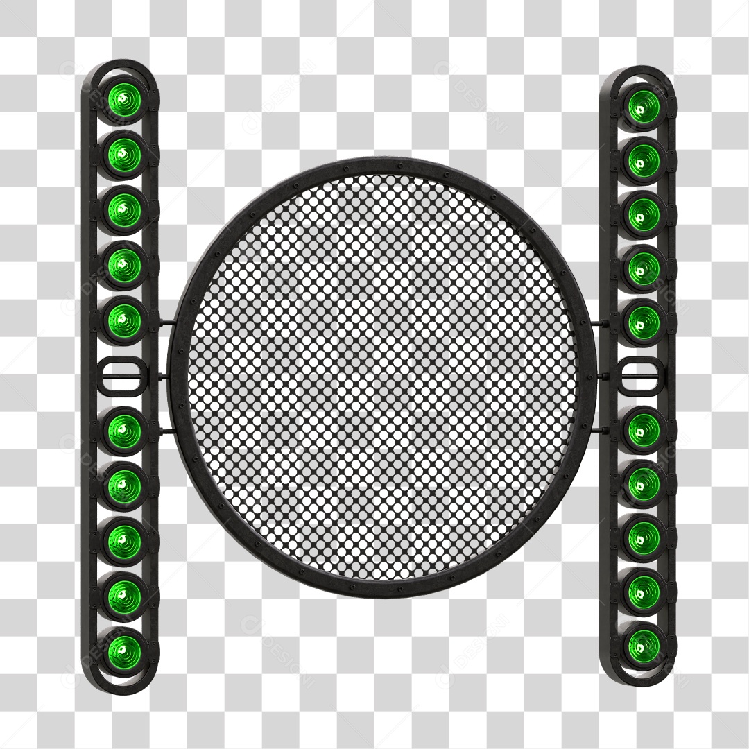 Painel Redondo de Metal com Led PNG Transparente