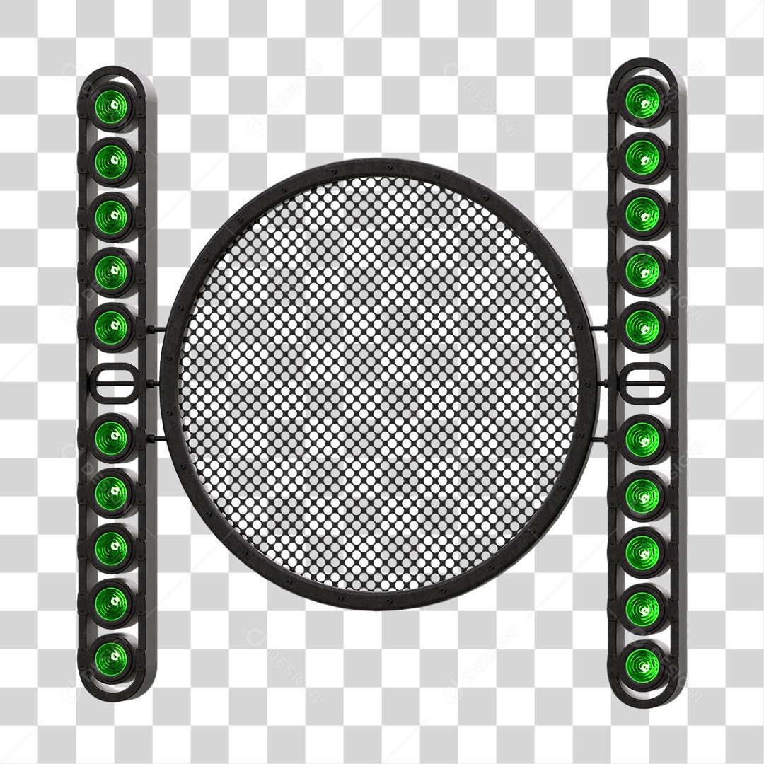 Painel Redondo de Metal com Led PNG Transparente