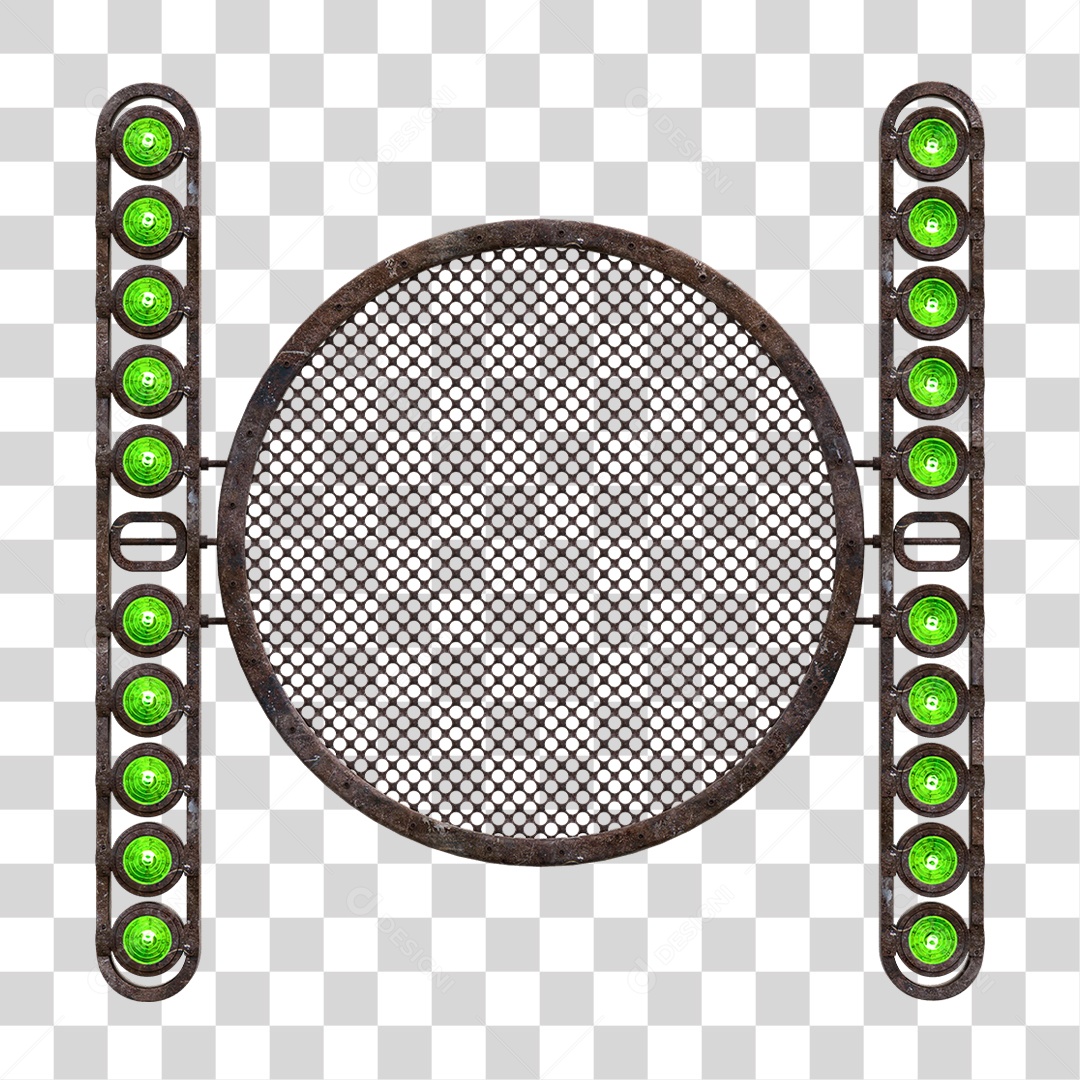 Painel Redondo de Metal com Led PNG Transparente