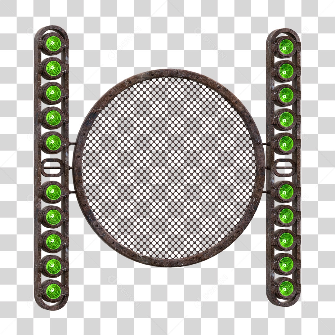 Painel Redondo de Metal com Led PNG Transparente