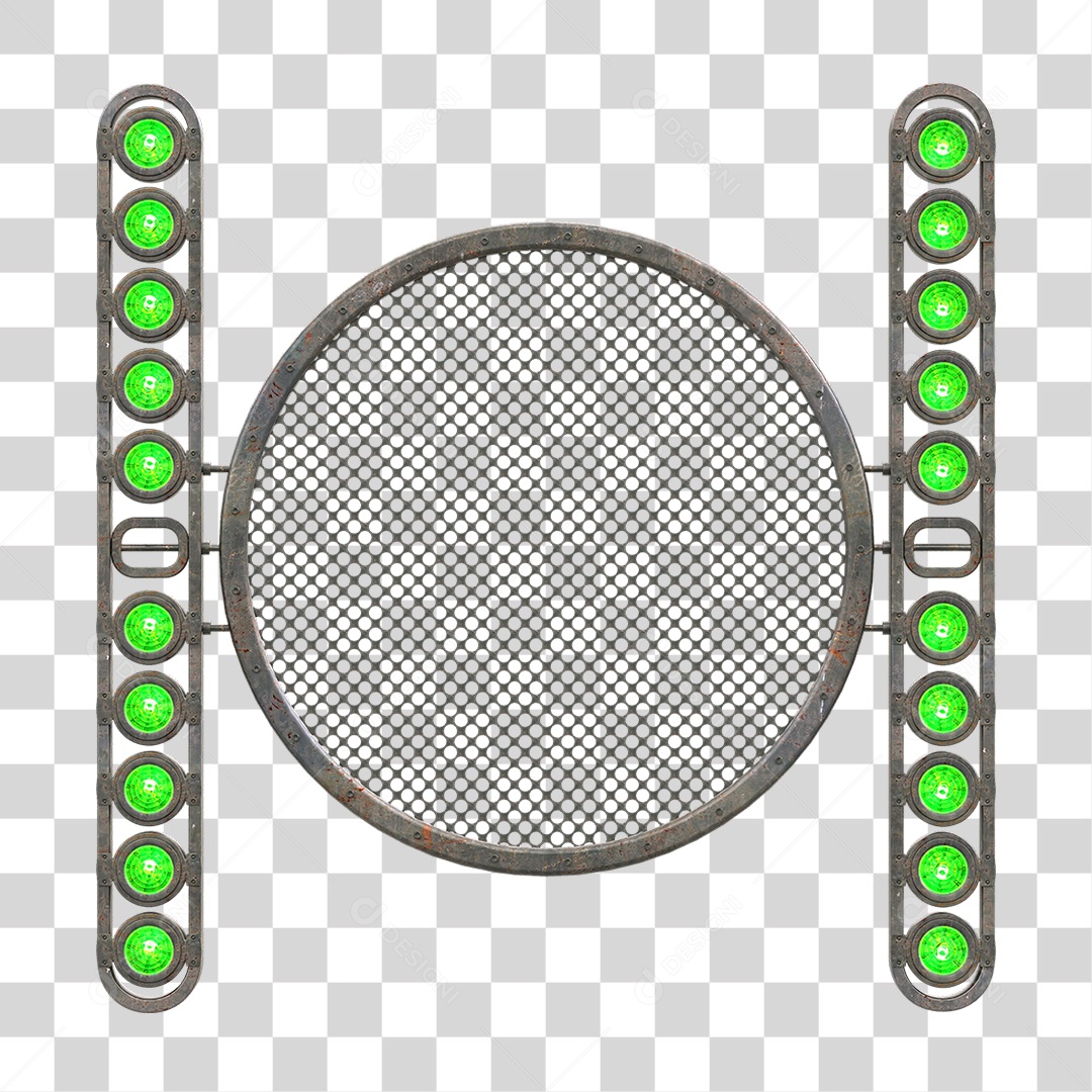 Painel Redondo de Metal com Led PNG Transparente