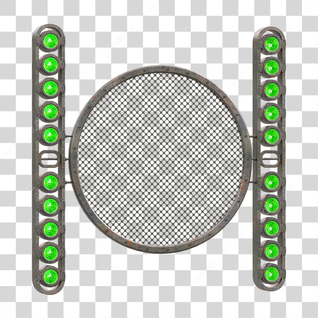 Painel Redondo de Metal com Led PNG Transparente